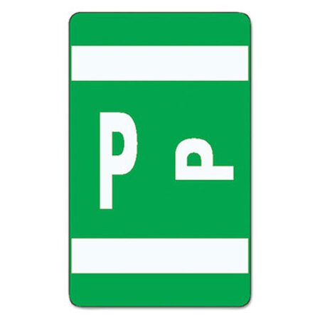 Picture of AlphaZ Color-Coded Second Letter Alphabetical Labels, P, 1 x 1.63, Dark Green, 10/Sheet, 10 Sheets/PackSMD-67186