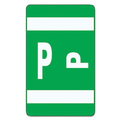 Picture of AlphaZ Color-Coded Second Letter Alphabetical Labels, P, 1 x 1.63, Dark Green, 10/Sheet, 10 Sheets/PackSMD-67186