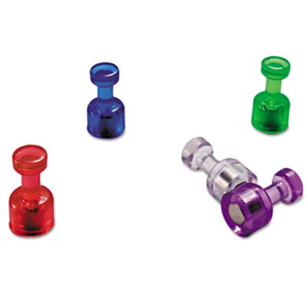 Picture of Push Pin Magnets, Assorted Translucent, 3/4" x 3/8", 10 per PackOIC-92515