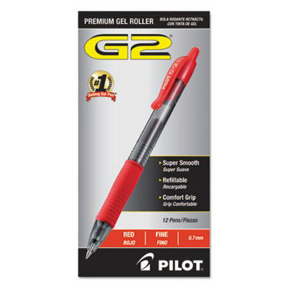 Picture of G2 Premium Gel Pen, Retractable, Fine 0.7 mm, Red Ink, Smoke Barrel, DozenPIL-31022
