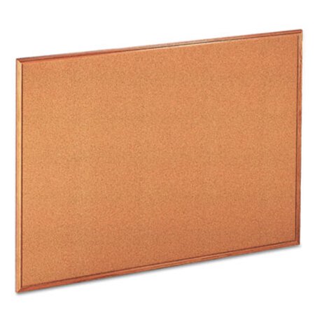 Picture of Cork Board with Oak Style Frame, 48 x 36, Natural, Oak-Finished FrameUNV-43604