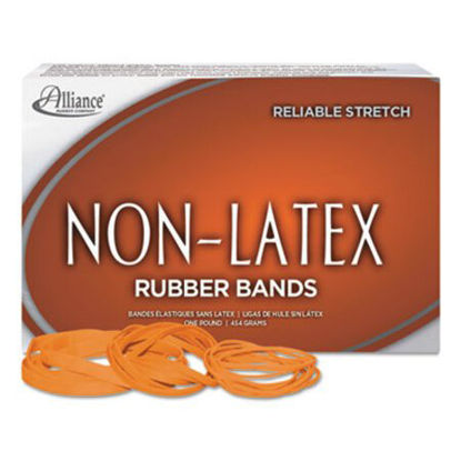 Picture of Non-Latex Rubber Bands, Size 64, 0.04" Gauge, Orange, 1 lb Box, 380/BoxALL-37646