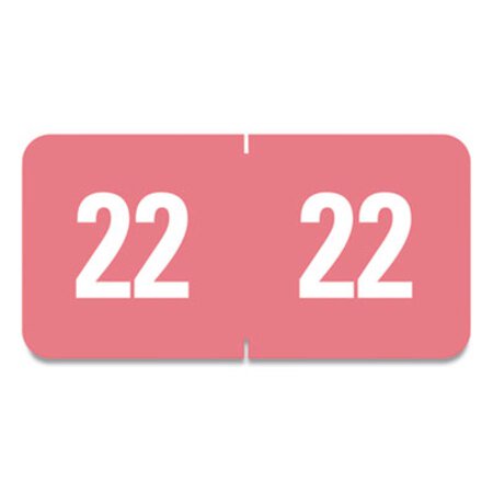 Picture of Yearly End Tab File Folder Labels, 22, 0.5 x 1, Pink, 25/Sheet, 10/Sheets per Resealable Pegboard Display Pack, 250/PackSMD-67922