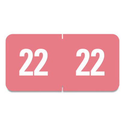 Picture of Yearly End Tab File Folder Labels, 22, 0.5 x 1, Pink, 25/Sheet, 10/Sheets per Resealable Pegboard Display Pack, 250/PackSMD-67922