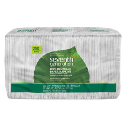 Picture of 100% Recycled Napkins, 1-Ply, 11 1/2 x 12 1/2, White, 250/PackSEV-13713PK