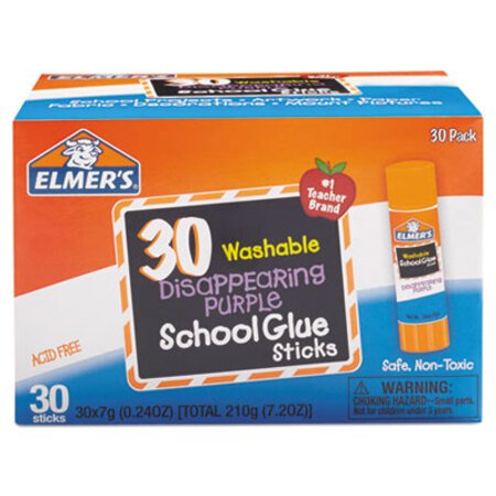 Picture of Washable School Glue Sticks, 0.24 oz, Applies Purple, Dries Clear, 30/BoxEPI-E555
