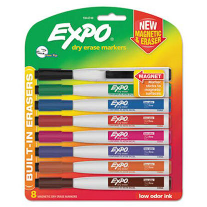 Picture of Magnetic Dry Erase Marker, Fine Bullet Tip, Assorted Colors, 8/PackSAN-1944748