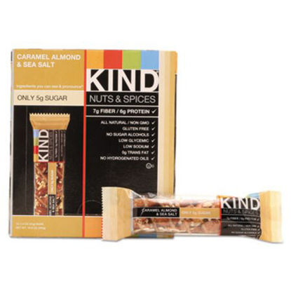 Picture of Nuts and Spices Bar, Caramel Almond and Sea Salt, 1.4 oz Bar, 12/BoxKND-18533
