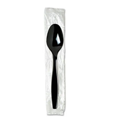Picture of Individually Wrapped Teaspoons, Plastic, Black 1,000/CartonDXE-TH53C7
