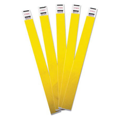 Picture of Crowd Management Wristbands, Sequentially Numbered, 9 3/4 x 3/4, Yellow, 500/PKAVT-75512