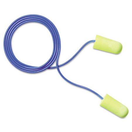Picture of E·A·Rsoft Yellow Neon Soft Foam Earplugs, Corded, Regular Size, 200 PairsMMM-3111250