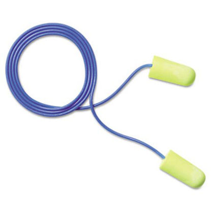 Picture of E·A·Rsoft Yellow Neon Soft Foam Earplugs, Corded, Regular Size, 200 PairsMMM-3111250