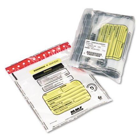 Picture of Tamper-Evident Deposit/Cash Bags, Plastic, 12 x 16, Clear, 100 Bags/BoxMMF-2362011N20
