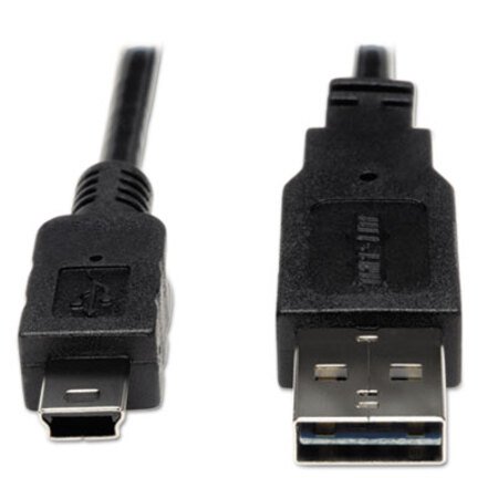 Picture of Universal Reversible USB 2.0 Cable, Reversible A to 5-Pin Mini B (M/M), 6 ft.TRP-UR030006