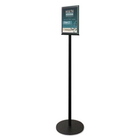 Picture of Double-Sided Magnetic Sign Display, 8 1/2 x 11 Insert, 56" Tall, Clear/BlackDEF-692056