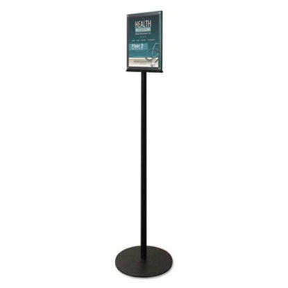 Picture of Double-Sided Magnetic Sign Display, 8 1/2 x 11 Insert, 56" Tall, Clear/BlackDEF-692056