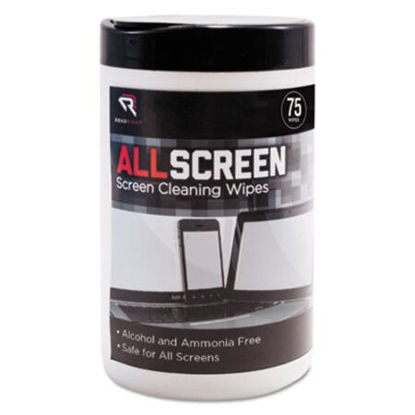 Picture of AllScreen Screen Cleaning Wipes, 6" x 6", White, 75/TubREA-RR15045