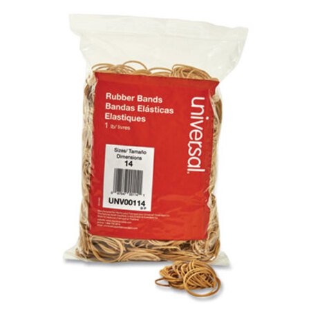 Picture of Rubber Bands, Size 14, 0.04" Gauge, Beige, 1 lb Box, 2,200/PackUNV-00114