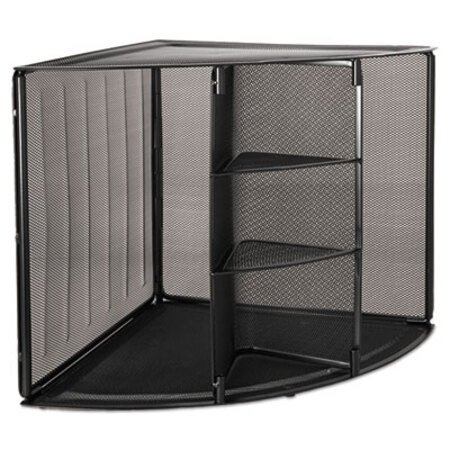 Picture of Mesh Corner Desktop Shelf, Five Sections, 20 x 14 x 13, BlackROL-62630