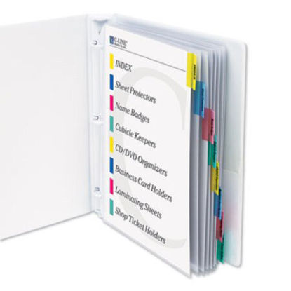 Picture of Sheet Protectors with Index Tabs, Assorted Color Tabs, 2", 11 x 8 1/2, 8/STCLI-05580