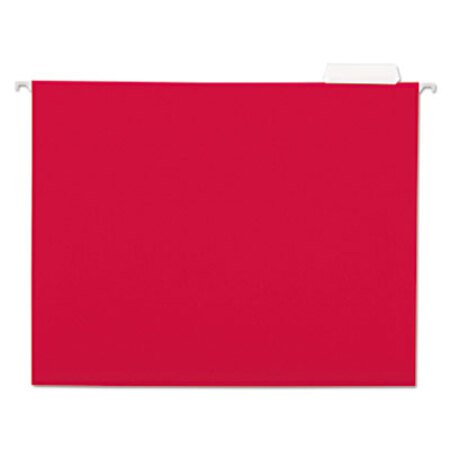 Picture of Deluxe Bright Color Hanging File Folders, Letter Size, 1/5-Cut Tab, Red, 25/BoxUNV-14118