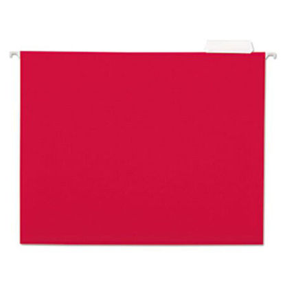 Picture of Deluxe Bright Color Hanging File Folders, Letter Size, 1/5-Cut Tab, Red, 25/BoxUNV-14118