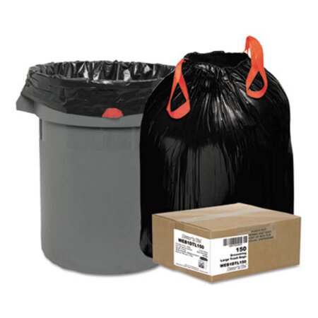 Picture of Heavy-Duty Trash Bags, 33 gal, 1.2 mil, 33.5" x 38", Black, 150/BoxWBI-1DTL150