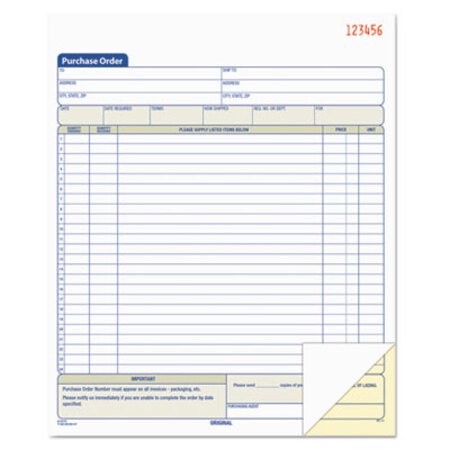 Picture of Purchase Order Book, 8 3/8 x 10 3/16, Two-Part Carbonless, 50 Sets/BookTOP-46146
