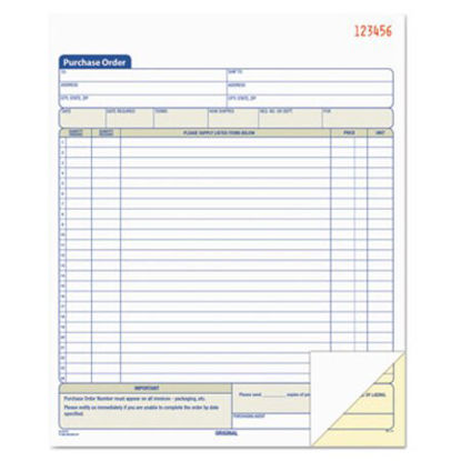 Picture of Purchase Order Book, 8 3/8 x 10 3/16, Two-Part Carbonless, 50 Sets/BookTOP-46146