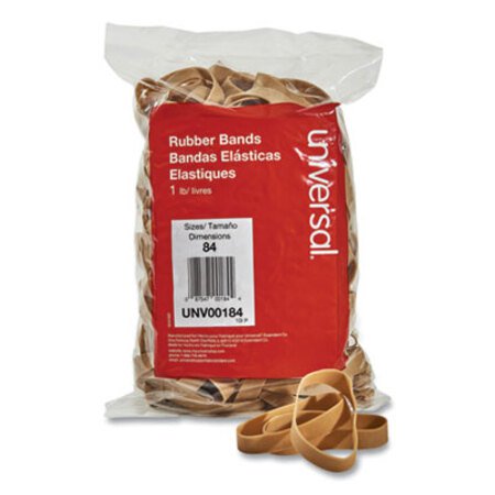 Picture of Rubber Bands, Size 84, 0.04" Gauge, Beige, 1 lb Box, 155/PackUNV-00184