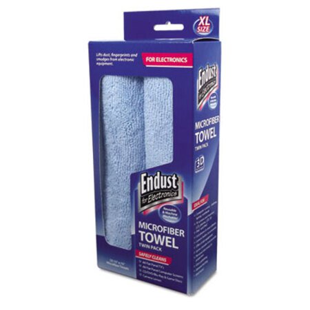 Picture of Large-Sized Microfiber Towels Two-Pack, 15 x 15, Unscented, Blue, 2/PackEND-11421