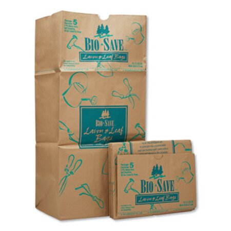 Picture of Lawn and Leaf Bags, 30 gal, 16" x 35", Kraft, 50 BagsBAG-RBR30105BO