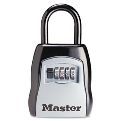 Picture of Locking Combination 5 Key Steel Box, 3 1/4w x 1 5/8d x 4h, Black/SilverMLK-5400D