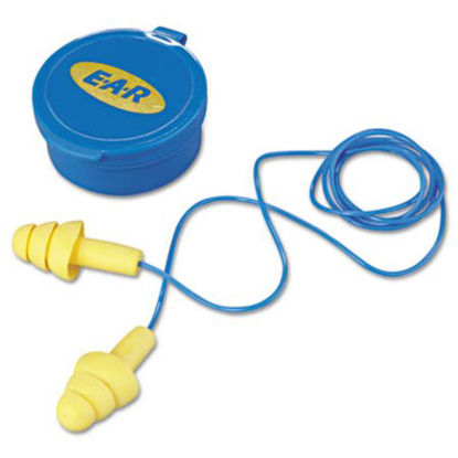 Picture of E·A·R UltraFit Multi-Use Earplugs, Corded, 25NRR, Yellow/Blue, 50 PairsMMM-3404002