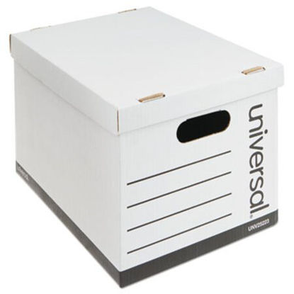 Picture of Basic-Duty Economy Record Storage Boxes, Letter/Legal Files, 12" x 15" x 10", White, 10/CartonUNV-25223
