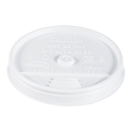 Picture of Plastic Lids, Fits 12 oz to 24 oz Hot/Cold Foam Cups, Sip-Thru Lid, White, 100/Pack, 10 Packs/CartonDCC-16UL