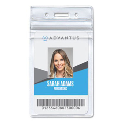 Picture of Resealable ID Badge Holder, Vertical, 3.68 x 5, Lightly Fros, 50/PackAVT-75524