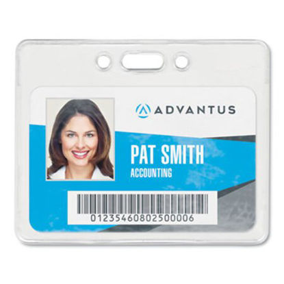 Picture of Proximity ID Badge Holder, Horizontal, 3.75 x 3, Frosted Transparent, 50/PackAVT-75450