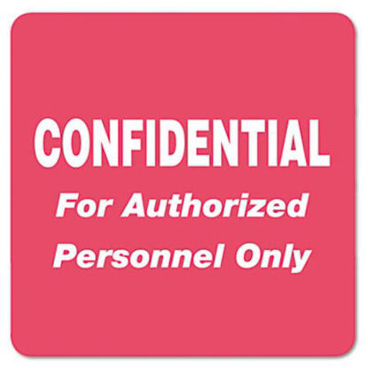 Picture of HIPAA Labels, CONFIDENTIAL For Authorized Personnel Only, 2 x 2, Red, 500/RollTAB-40570