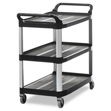 Picture of Open Sided Utility Cart, Three-Shelf, 40.63w x 20d x 37.81h, BlackRCP-409100BLA