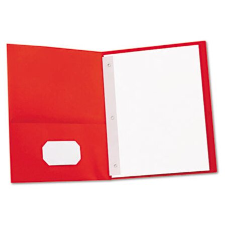 Picture of Two-Pocket Portfolios with Tang Fasteners, 11 x 8 1/2, Red, 25/BoxUNV-57118