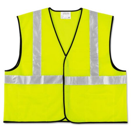 Picture of Class 2 Safety Vest, Fluorescent Lime w/Silver Stripe, Polyester, 2X-LargeCRW-VCL2SLXL2