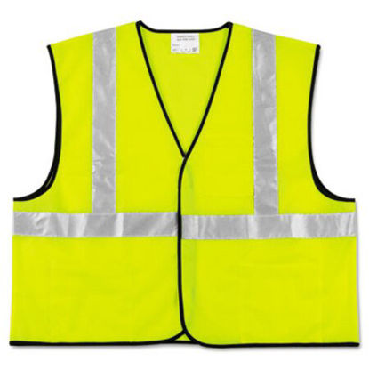 Picture of Class 2 Safety Vest, Fluorescent Lime w/Silver Stripe, Polyester, 2X-LargeCRW-VCL2SLXL2