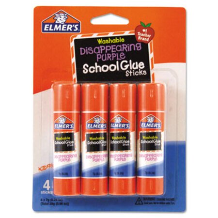 Picture of Washable School Glue Sticks, 0.24 oz, Applies Purple, Dries Clear, 4/PackEPI-E543