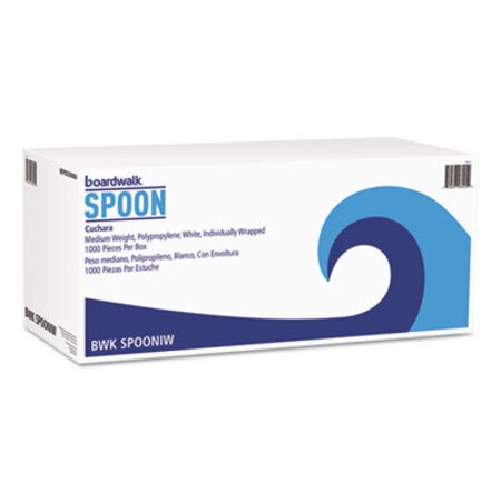 Picture of Mediumweight Wrapped Polypropylene Cutlery, Teaspoon, White, 1,000/CartonBWK-SPOONIW