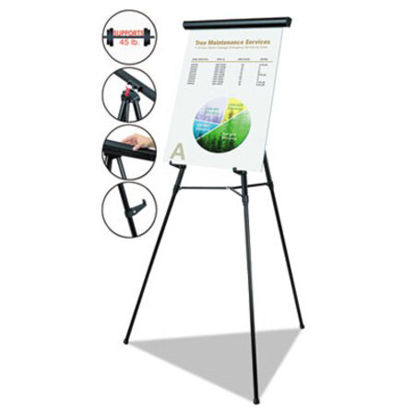 Picture of Telescoping Tripod Display Easel, Adjusts 38" to 69" High, Metal, BlackBVC-FLX05101MV