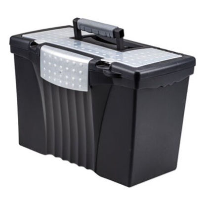 Picture of Portable Letter/Legal Filebox with Organizer Lid, Letter/Legal Files, 14.5" x 10.5" x 12", BlackSTX-61510U01C