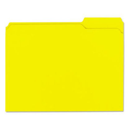 Picture of Reinforced Top-Tab File Folders, 1/3-Cut Tabs, Letter Size, Yellow, 100/BoxUNV-16164