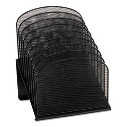 Picture of Onyx Mesh Desk Organizer with Tiered Sections, 8 Sections, Letter to Legal Size Files, 11.75" x 10.75" x 14", BlackSAF-3258BL