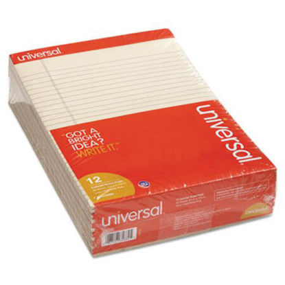 Picture of Colored Perforated Writing Pads, Wide/Legal Rule, 8.5 x 11, Ivory, 50 Sheets, DozenUNV-35882